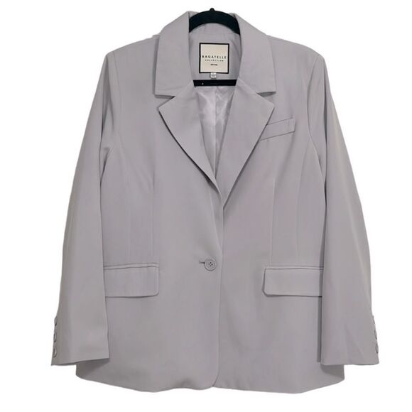 Bagatelle Soft Lavender Gray Suit Style Blazer Jacket Size Large - Picture 1 of 9